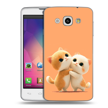 Пластиковый чехол на LG L60 с принтом Милые котики