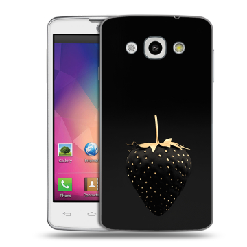 Пластиковый чехол на LG L60 с принтом Черная клубника