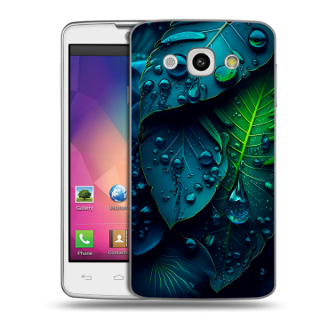 Пластиковый чехол на LG L60 с принтом Листья