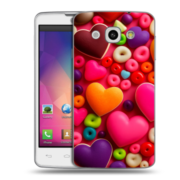 Пластиковый чехол на LG L60 с принтом Сердечки Пластиковый чехол на LG L60 с принтом Сердечки