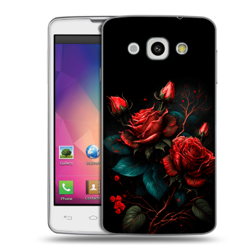 Пластиковый чехол на LG L60 с принтом Розы красные Пластиковый чехол на LG L60 с принтом Розы красные
