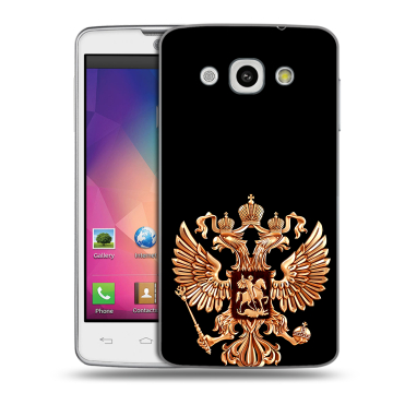 Пластиковый чехол на LG L60 с принтом Герб России золотой