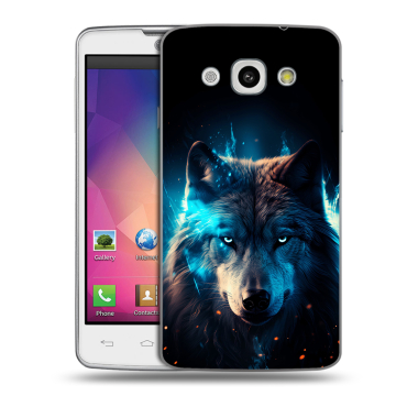 Пластиковый чехол на LG L60 с принтом Волк ночной