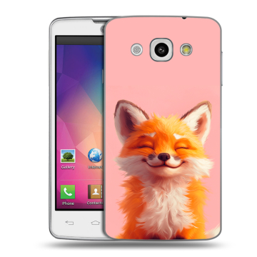 Пластиковый чехол на LG L60 с принтом милая лиса Пластиковый чехол на LG L60 с принтом милая лиса