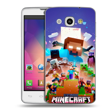 Пластиковый чехол на LG L60 с принтом Майнкрафт Minecraft