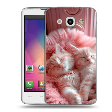 Пластиковый чехол на LG L60 с принтом котята котики