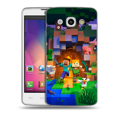 Пластиковый чехол на LG L60 с принтом Майнкрафт Minecraft
