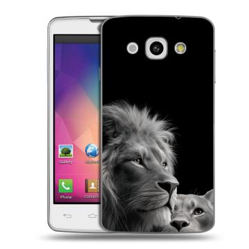 Пластиковый чехол на LG L60 с принтом Лев кошки