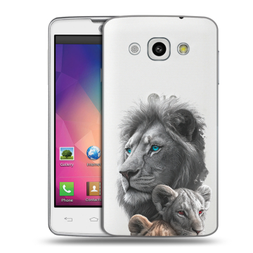 Пластиковый чехол на LG L60 с принтом Львы
