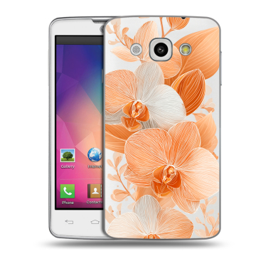 Пластиковый чехол на LG L60 с принтом Бежевые цветы