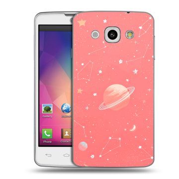 Пластиковый чехол на LG L60 с принтом Розовый космос