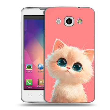 Пластиковый чехол на LG L60 с принтом Розовый котенок