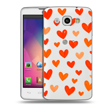 Пластиковый чехол на LG L60 с принтом Сердечки