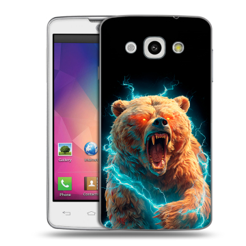 Пластиковый чехол на LG L60 с принтом Медведь
