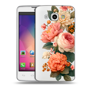 Пластиковый чехол на LG L60 с принтом цветы Пластиковый чехол на LG L60 с принтом цветы