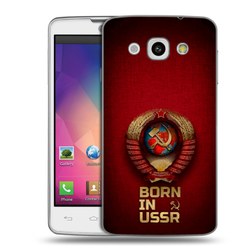 Пластиковый чехол на LG L60 с принтом Флаг Герб СССР Пластиковый чехол на LG L60 с принтом Флаг Герб СССР