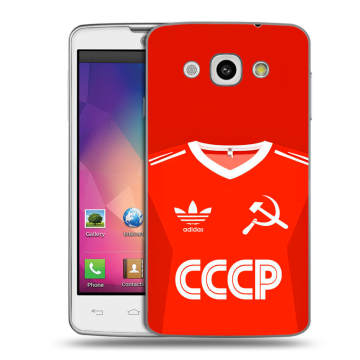 Пластиковый чехол на LG L60 с принтом Флаг Герб СССР