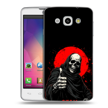 Пластиковый чехол на LG L60 с принтом смешной скелет