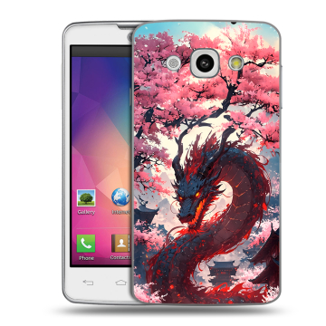 Пластиковый чехол на LG L60 с принтом Дракон Японский Пластиковый чехол на LG L60 с принтом Дракон Японский