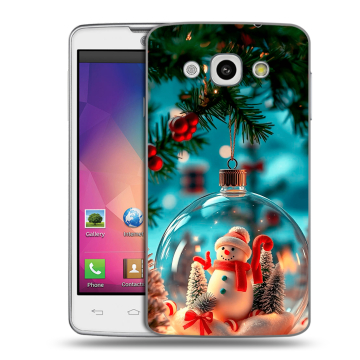 Пластиковый чехол на LG L60 с принтом Новый год