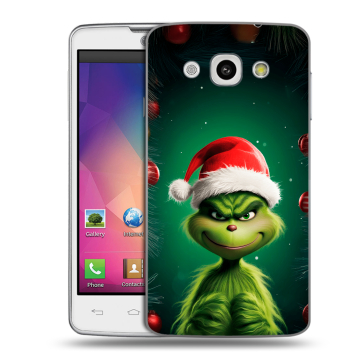 Пластиковый чехол на LG L60 с принтом Гринч Новый год Рождество