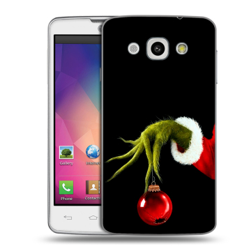 Пластиковый чехол на LG L60 с принтом Новый год Гринч