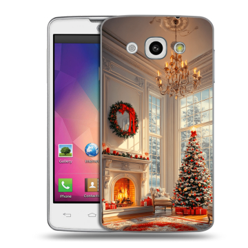 Пластиковый чехол на LG L60 с принтом Новый год