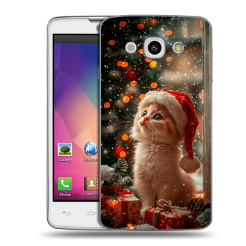 Пластиковый чехол на LG L60 с принтом Новый год