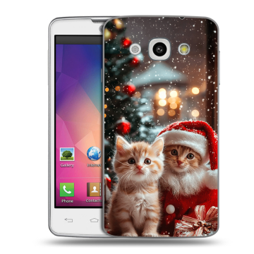 Пластиковый чехол на LG L60 с принтом Новый год