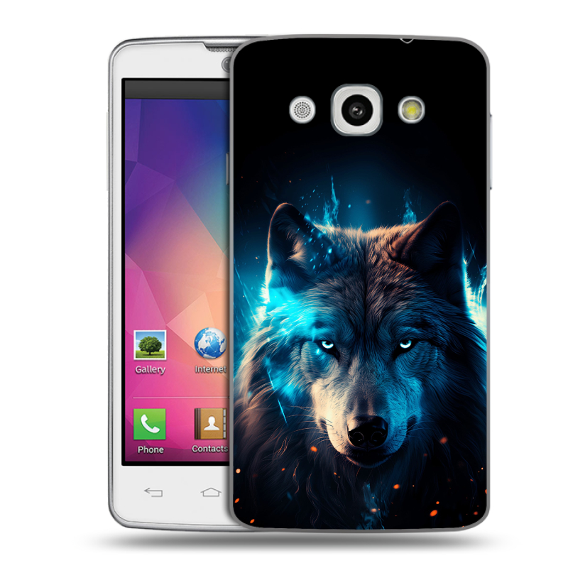 Пластиковый чехол на LG L60 с принтом Волк ночной Пластиковый чехол на LG L60 с принтом Волк ночной