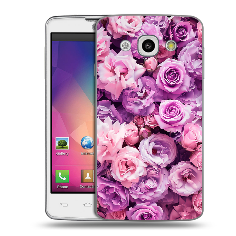 Пластиковый чехол на LG L60 с принтом лавандовые розы Пластиковый чехол на LG L60 с принтом лавандовые розы