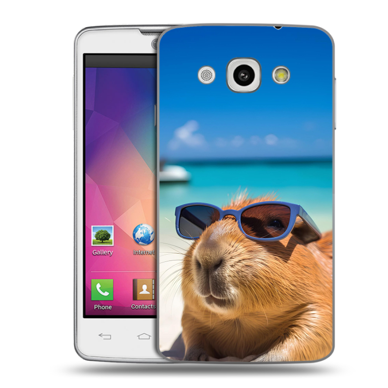 Пластиковый чехол на LG L60 с принтом Капибара Пластиковый чехол на LG L60 с принтом Капибара