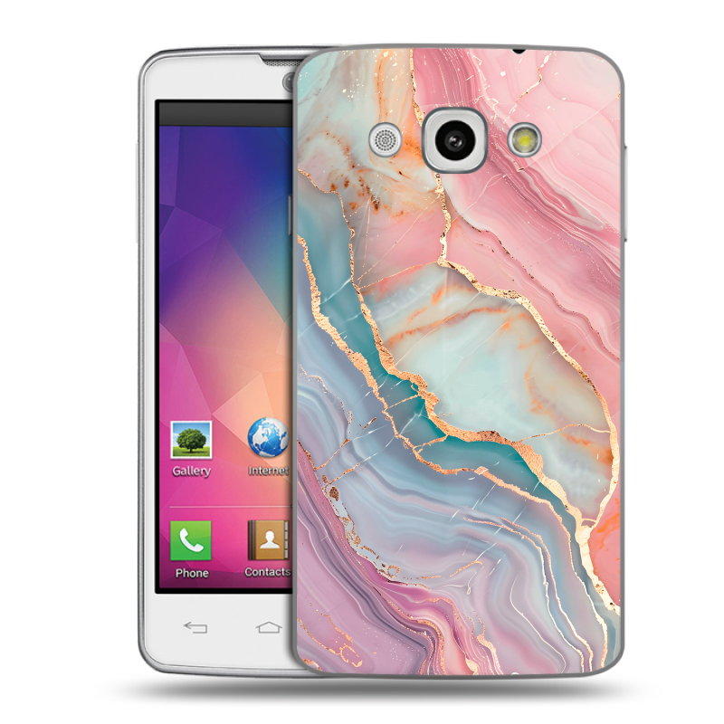 Пластиковый чехол на LG L60 с принтом розовый мрамор Пластиковый чехол на LG L60 с принтом розовый мрамор