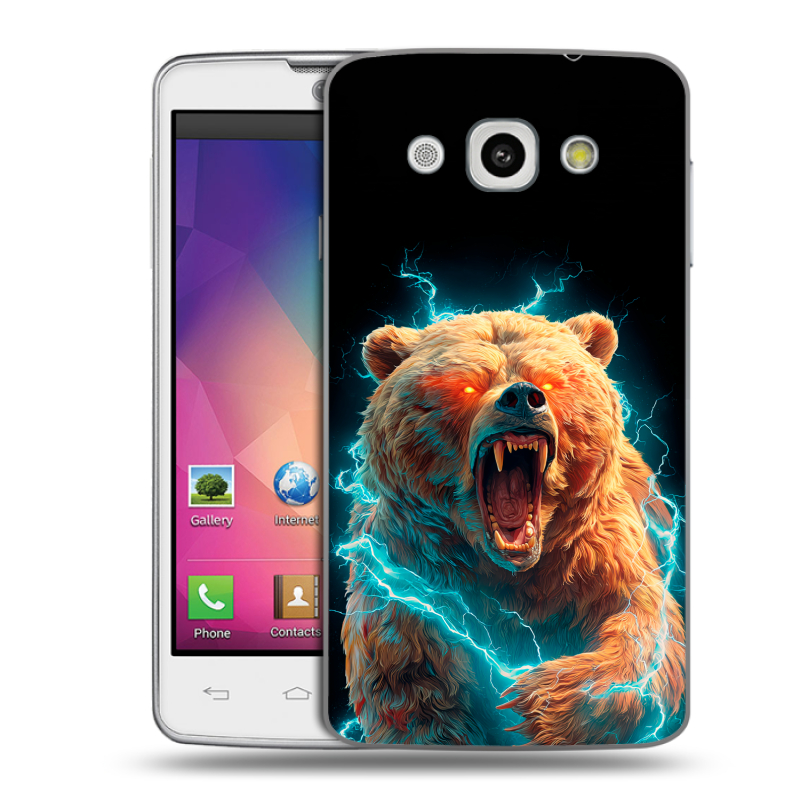 Пластиковый чехол на LG L60 с принтом Медведь Пластиковый чехол на LG L60 с принтом Медведь