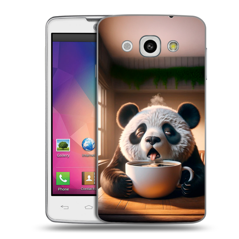 Пластиковый чехол на LG L60 с принтом смешная панда Пластиковый чехол на LG L60 с принтом смешная панда