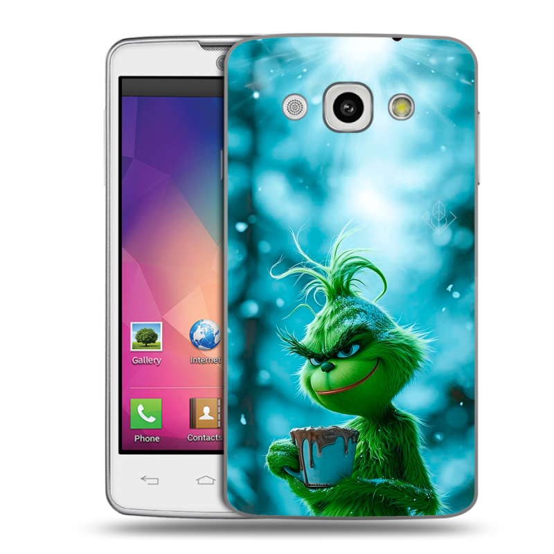 Пластиковый чехол на LG L60 с принтом Новый год гринч Пластиковый чехол на LG L60 с принтом Новый год гринч