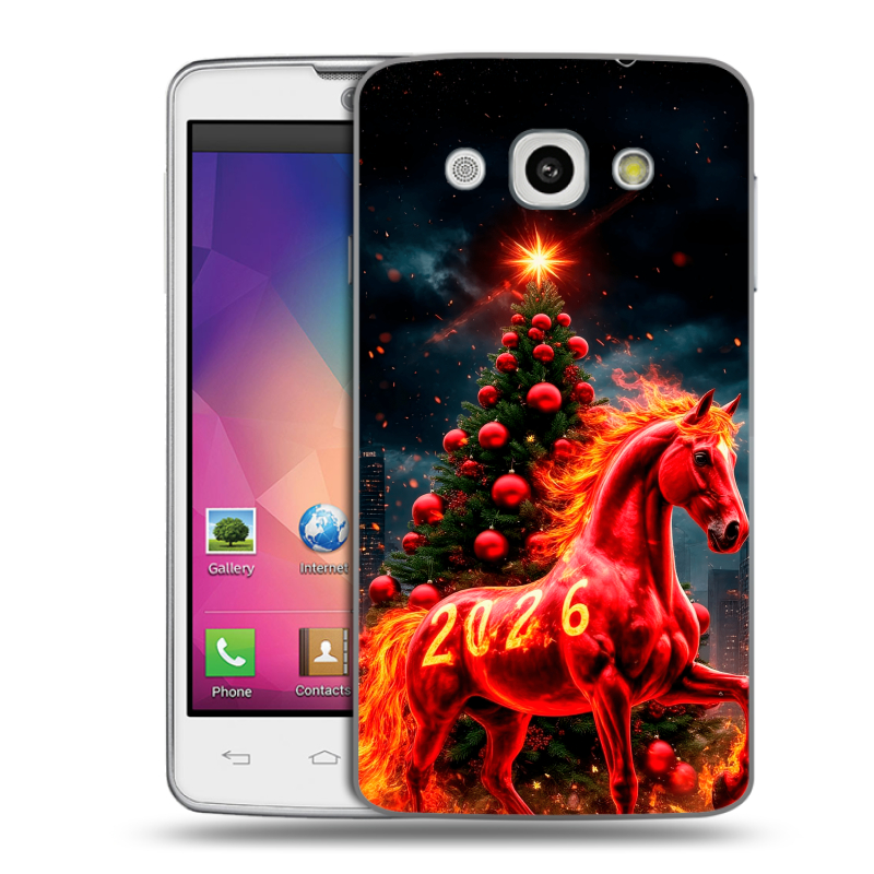 Пластиковый чехол на LG L60 с принтом Новый год Пластиковый чехол на LG L60 с принтом Новый год