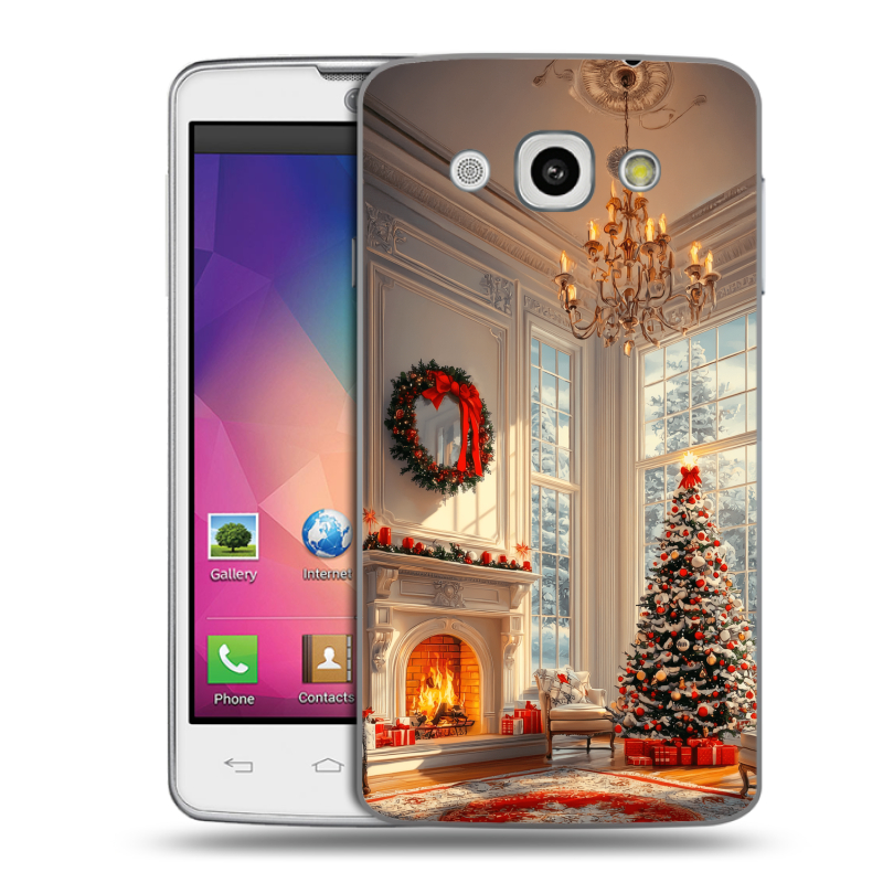Пластиковый чехол на LG L60 с принтом Новый год Пластиковый чехол на LG L60 с принтом Новый год