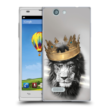 Пластиковый чехол на ZTE Blade L2 с принтом Лев с короной