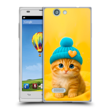 Пластиковый чехол на ZTE Blade L2 с принтом Котенок в шапке