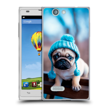 Пластиковый чехол на ZTE Blade L2 с принтом Мопс в шапке