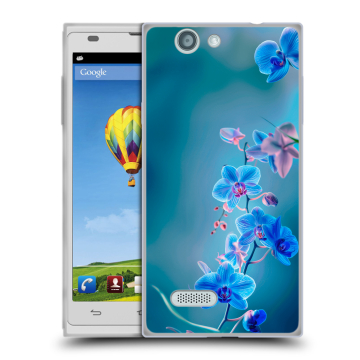Пластиковый чехол на ZTE Blade L2 с принтом Голубые цветы