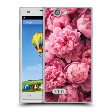 Пластиковый чехол на ZTE Blade L2 с принтом цветы пионы