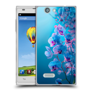 Пластиковый чехол на ZTE Blade L2 с принтом голубые орхидеи