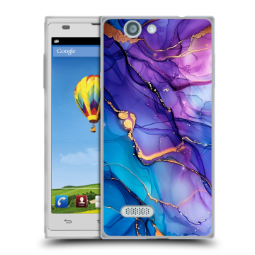 Пластиковый чехол на ZTE Blade L2 с принтом синий мрамор