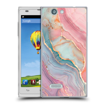 Пластиковый чехол на ZTE Blade L2 с принтом розовый мрамор