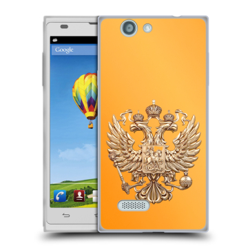 Пластиковый чехол на ZTE Blade L2 с принтом Герб Флаг России