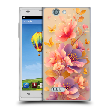 Пластиковый чехол на ZTE Blade L2 с принтом Цветы и бабочки