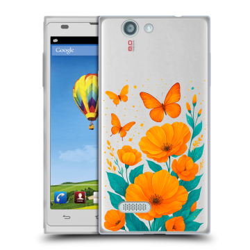Пластиковый чехол на ZTE Blade L2 с принтом цветы бабочки