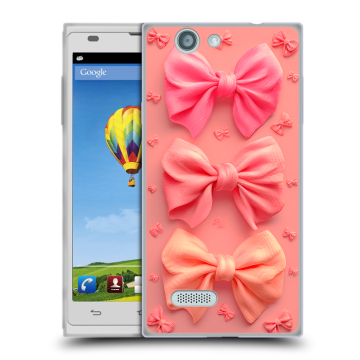 Пластиковый чехол на ZTE Blade L2 с принтом Розовые бантики